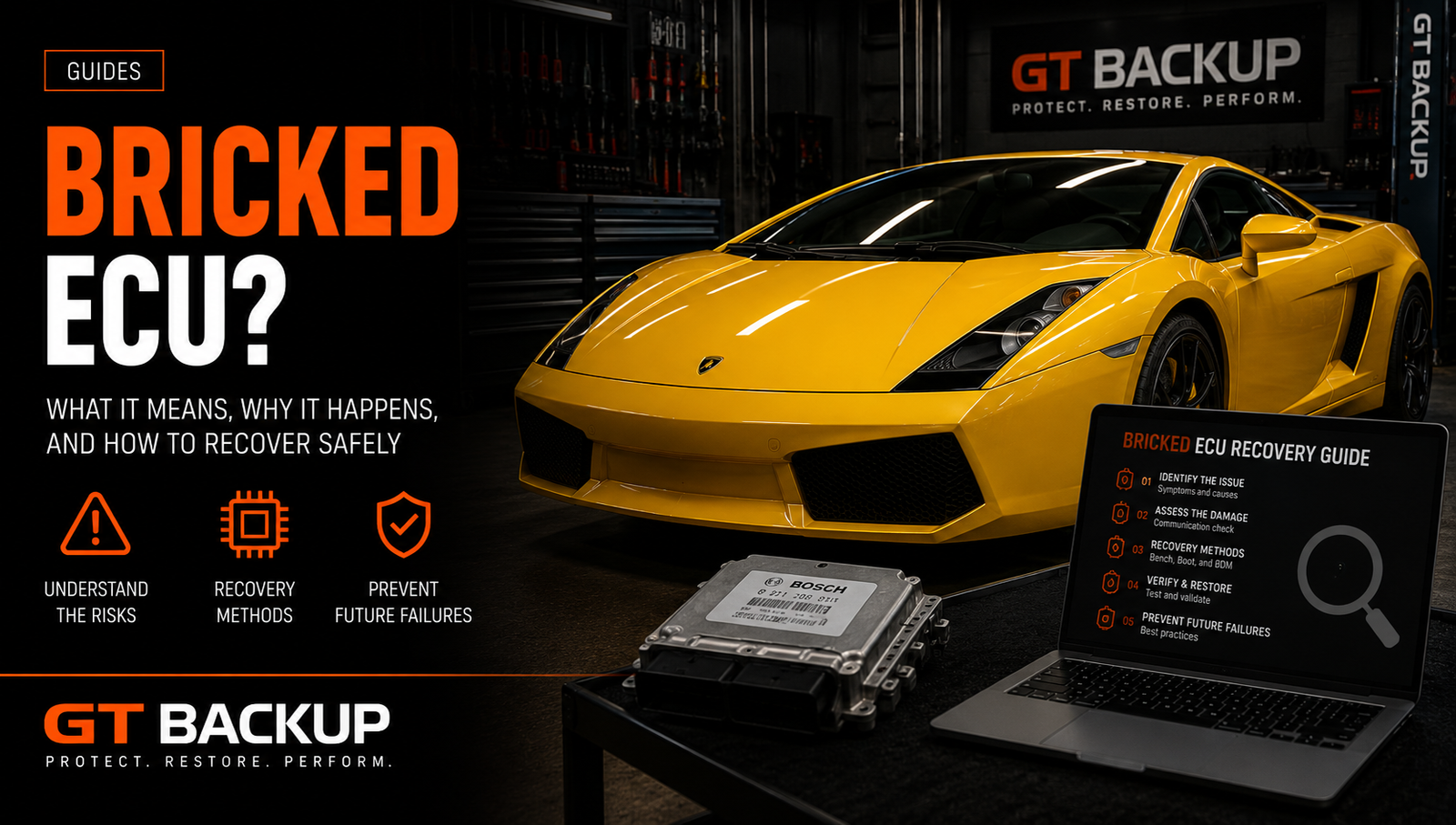 Bricked ECU recovery using bench and boot programming