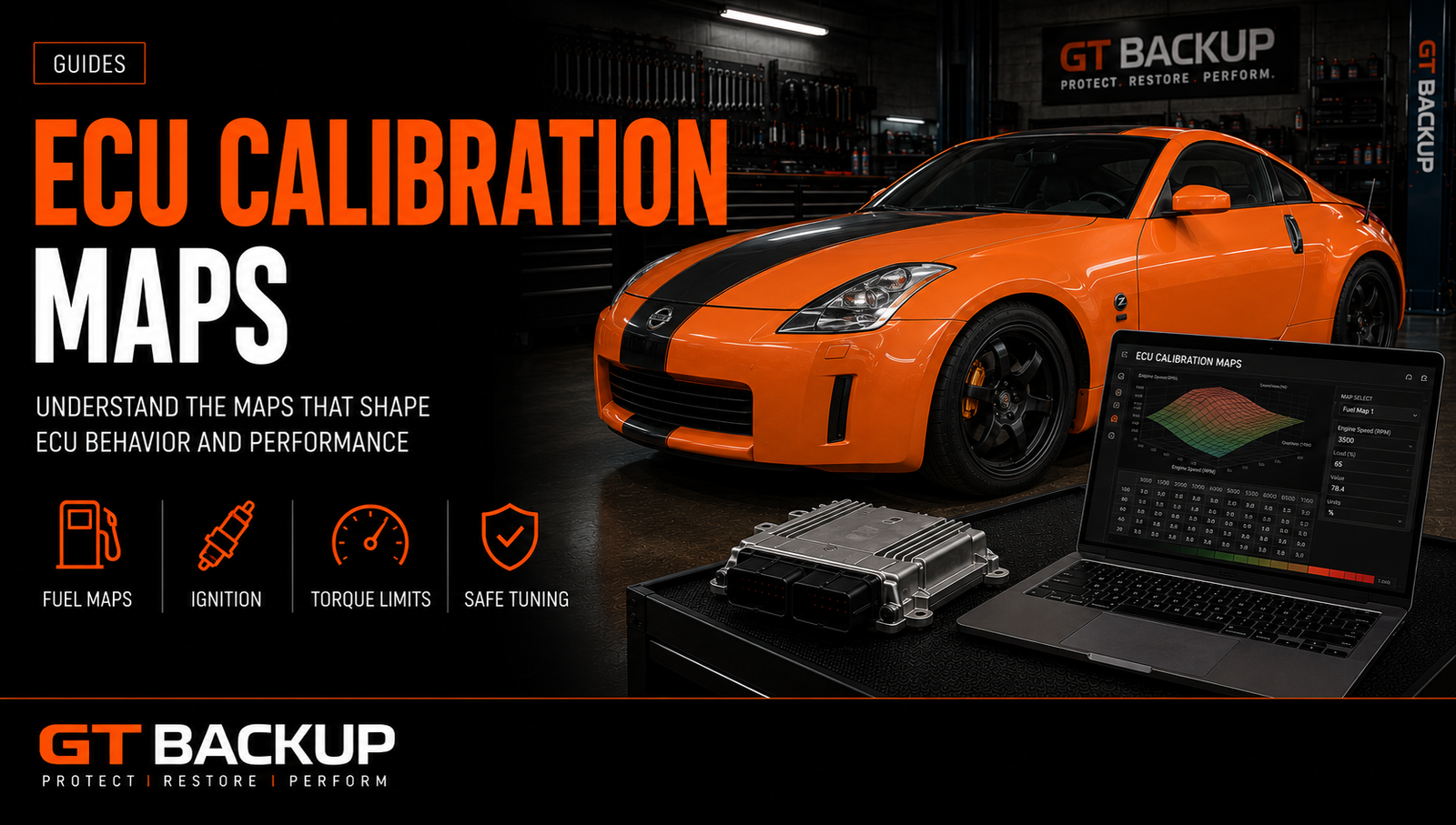 ECU calibration maps for fuel, boost, torque and ignition tuning