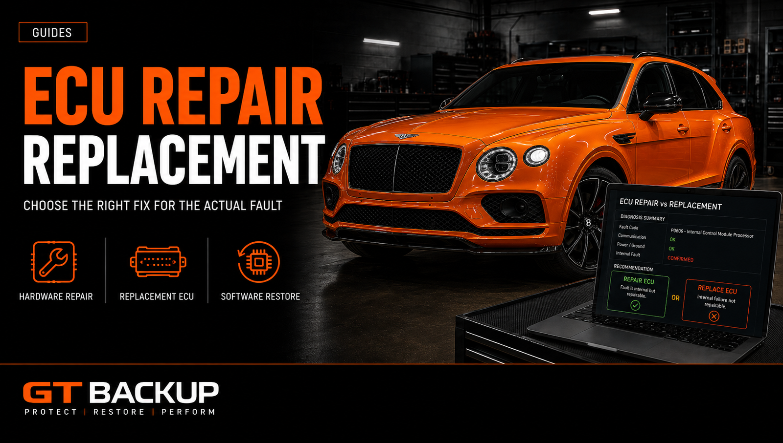 ECU repair versus replacement for a faulty engine control unit