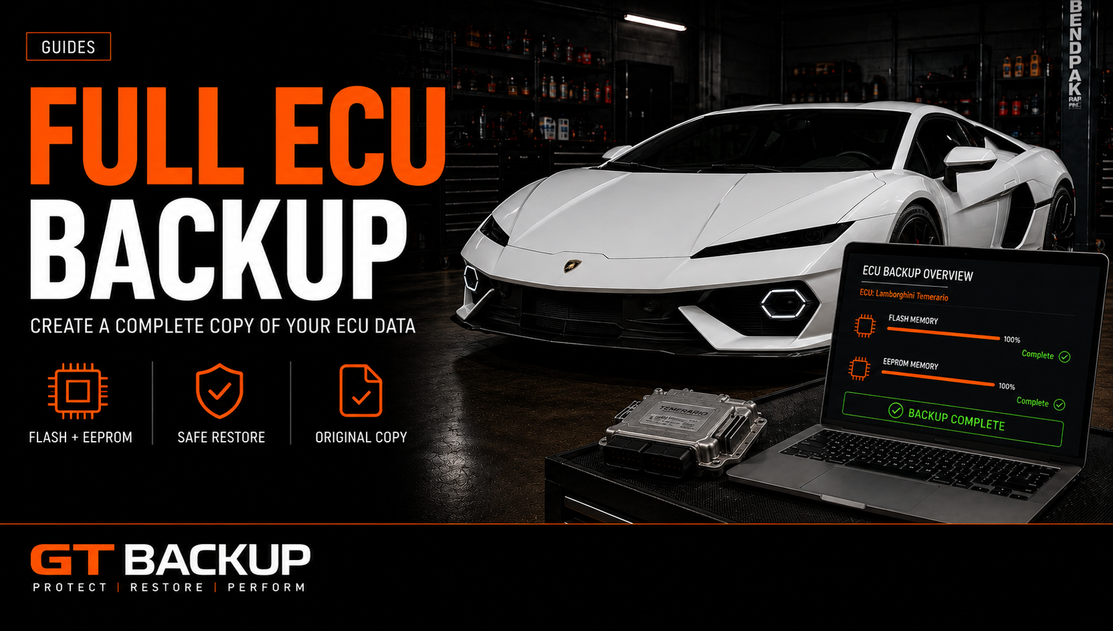 Full ECU backup containing flash, EEPROM and essential control unit data