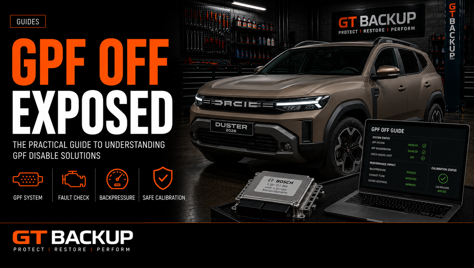 GPF and OPF petrol particulate filter diagnosis with factory ECU restoration