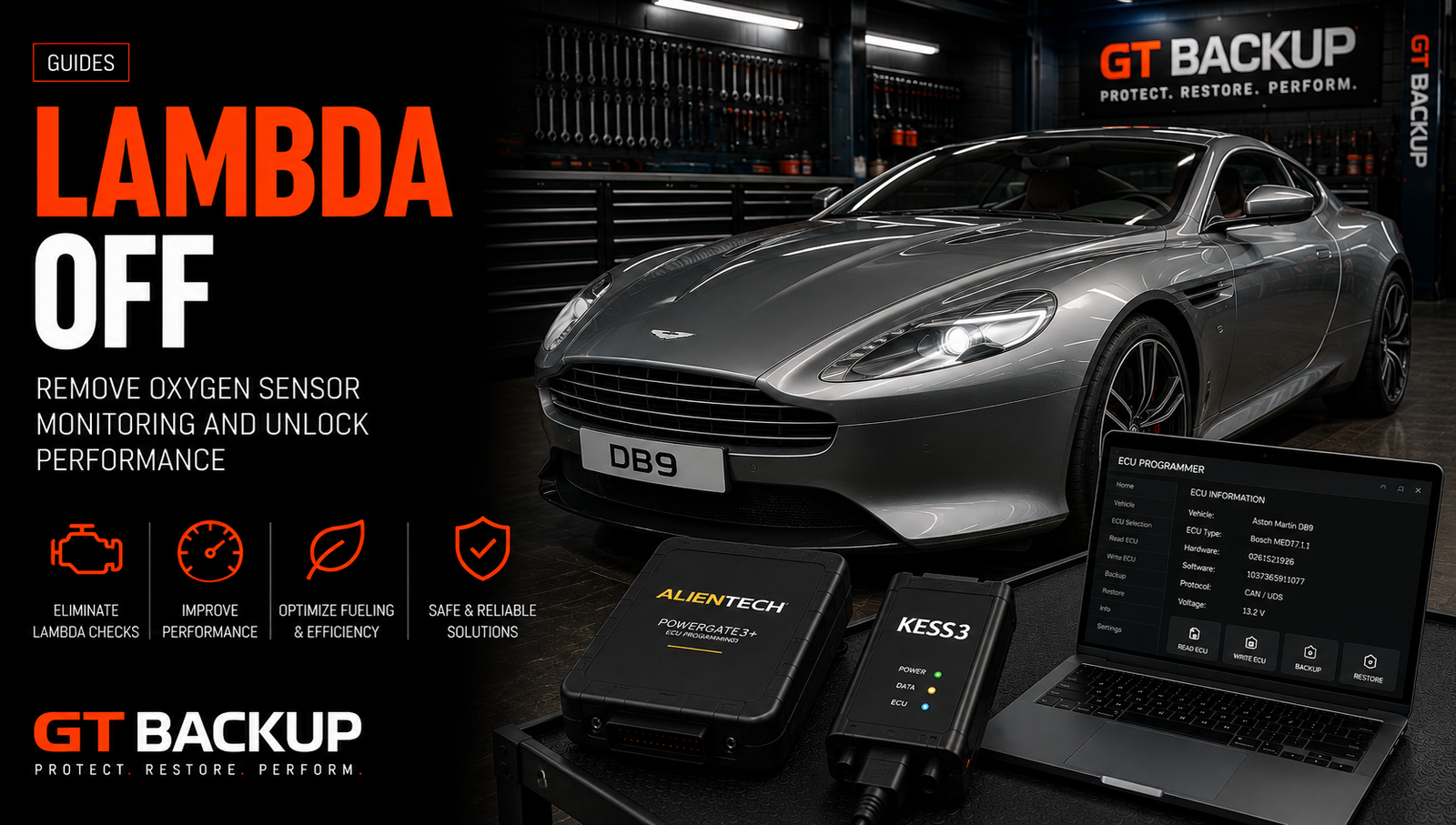 Lambda O2 sensor diagnosis and factory ECU calibration restoration