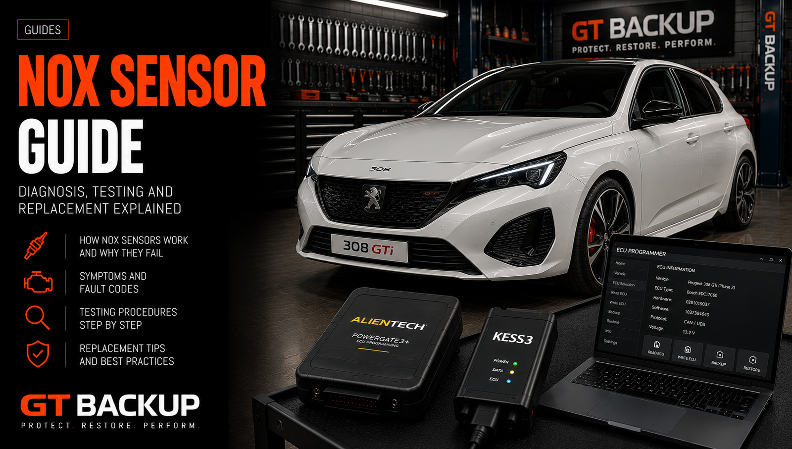 NOx sensor diagnosis in a diesel SCR and AdBlue emissions system