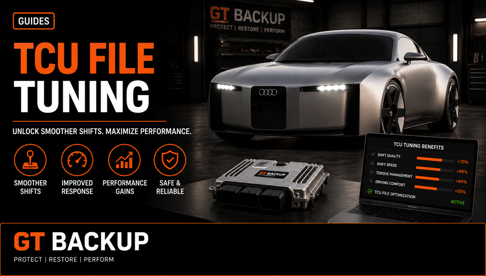 TCU file tuning for DSG, ZF, PDK and Powershift gearboxes