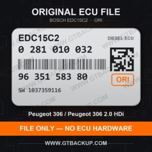 EDC15C2 0281010032 1037359116 ORI – Bosch ECU label, PSA 9635158380 – Peugeot 306 2.0 HDi