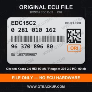 EDC15C2 0281010162 1037359087 ORI – Bosch ECU label, PSA 9637089680 – Citroën Xsara 2.0 HDi