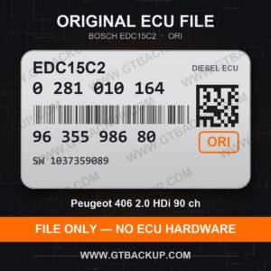 EDC15C2 0281010164 1037359089 ORI – Bosch ECU label, PSA 9635598680 – Peugeot 406 2.0 HDi