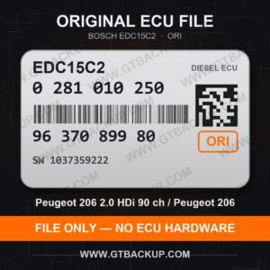 EDC15C2 0281010250 1037359222 ORI – Bosch ECU label, PSA 9637089980 – Peugeot 206 2.0 HDi