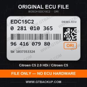 EDC15C2 0281010365 1037353324 ORI – Bosch ECU label, PSA 9641607980 – Citroën C5 2.0 HDi