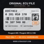 EDC15C2 0281010370 1037353454 1037353966 – Bosch ECU label, PSA 9638794880 – Peugeot 406 2.2 HDi