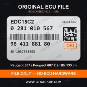 EDC15C2 0281010567 1037353453 ORI – Bosch ECU label, PSA 9641188180 – Peugeot 607 2.2 HDi