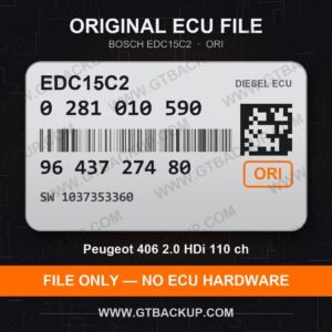 EDC15C2 0281010590 1037353360 ORI – Bosch ECU label, PSA 9643727480 – Peugeot 406 2.0 HDi