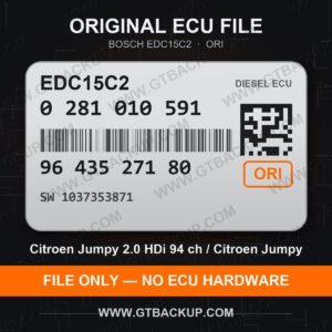 EDC15C2 0281010591 1037353871 – Bosch ECU label, PSA 9643527180 – Citroën Jumpy 2.0 HDi