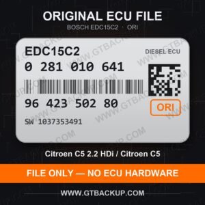 EDC15C2 0281010641 1037353491 ORI – Bosch ECU label, PSA 9642350280 – Citroën C5 2.2 HDi