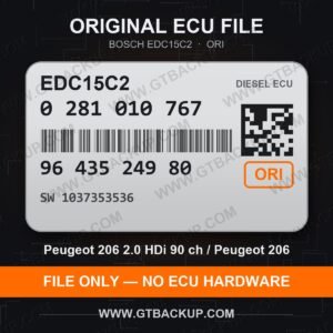 EDC15C2 0281010767 1037353536 ORI – Bosch ECU label, PSA 9643524980 – Peugeot 206 2.0 HDi