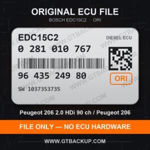 EDC15C2 0281010767 1037353735 ORI – Bosch ECU label, PSA 9643524980 – Peugeot 206 2.0 HDi