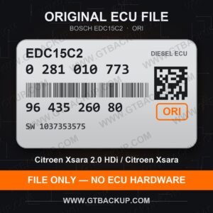 EDC15C2 0281010773 1037353575 ORI – Bosch ECU label, PSA 9643526080 – Citroën Xsara 2.0 HDi