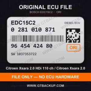 EDC15C2 0281010871 1037353722 ORI – Bosch ECU label, PSA 9645442480 – Citroën Xsara 2.0 HDi