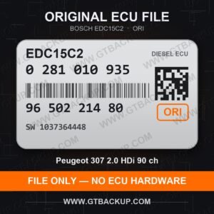 EDC15C2 0281010935 1037364448 ORI – Bosch ECU label, PSA 9650221480 – Peugeot 307 2.0 HDi