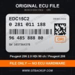 EDC15C2 0281011188 1037364378 ORI – Bosch ECU label, PSA 9648588880 – Peugeot 206 2.0 HDi