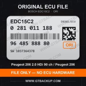 EDC15C2 0281011188 1037364378 ORI – Bosch ECU label, PSA 9648588880 – Peugeot 206 2.0 HDi