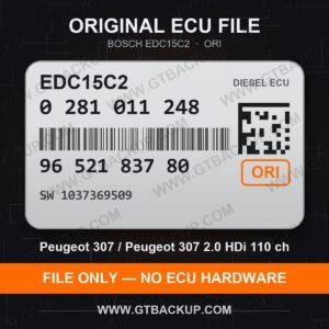 EDC15C2 0281011248 1037369509 ORI – Bosch ECU label, PSA 9652183780 – Peugeot 307 2.0 HDi