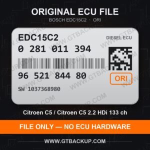EDC15C2 0281011394 1037368980 ORI – Bosch ECU label, PSA 9652184480 – Citroën C5 2.2 HDi