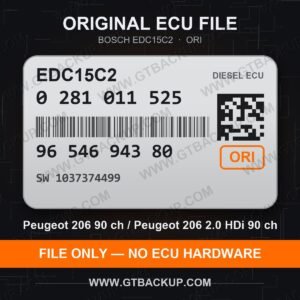 EDC15C2 0281011525 1037374499 ORI – Bosch ECU label, PSA 9654694380 – Peugeot 206 2.0 HDi