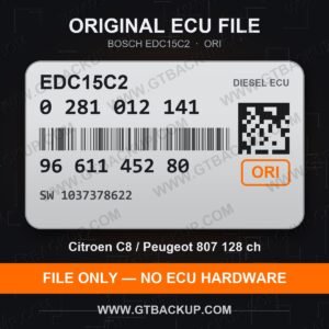 EDC15C2 0281012141 1037378622 ORI – Bosch ECU label, PSA 9661145280 – Peugeot 807 2.2 HDi