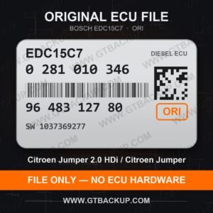 EDC15C7 0281010346 1037369277 ORI – Bosch ECU label, PSA 9648312780 – Citroën Jumper 2.0 HDi