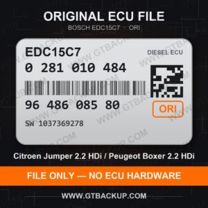 EDC15C7 0281010484 1037369278 ORI – Bosch ECU label, PSA 9648608580 – Citroën Jumper 2.2 HDi