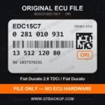 EDC15C7 0281010931 1037376531 ORI – Bosch ECU label, PSA 1351212080 – Fiat Ducato 2.8 TDCi
