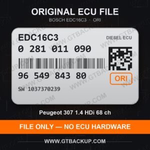 EDC16C3 0281011090 1037370239 ORI – Bosch ECU label, PSA 9654984380 – Peugeot 307 1.4 HDi