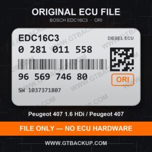 EDC16C3 0281011558 1037371807 ORI – Bosch ECU label, PSA 9656974680 – Peugeot 407 1.6 HDi
