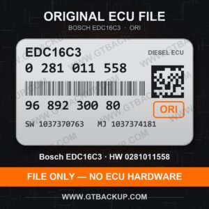 EDC16C3 0281011558 1037370763 1037374181 – Bosch ECU label, PSA 9689230080 – Peugeot 307 1.6 HDi