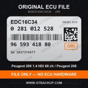 Bosch EDC16C34 ECU label 0281012528 9659341880 SW 1037374477 – Peugeot 206 1.4 HDi
